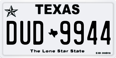 TX license plate DUD9944