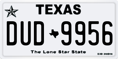 TX license plate DUD9956