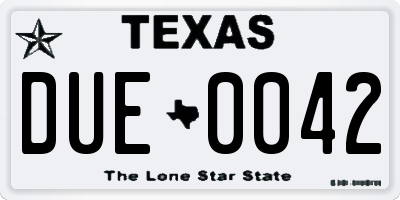 TX license plate DUE0042