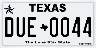 TX license plate DUE0044
