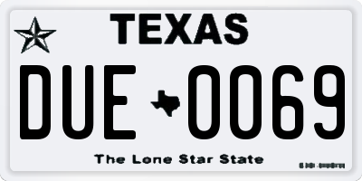 TX license plate DUE0069