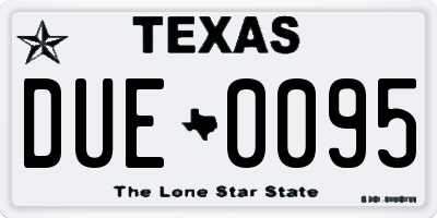 TX license plate DUE0095