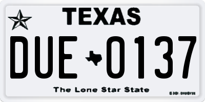 TX license plate DUE0137