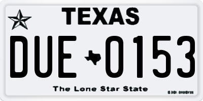 TX license plate DUE0153