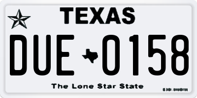 TX license plate DUE0158