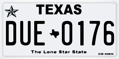 TX license plate DUE0176