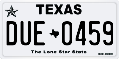 TX license plate DUE0459