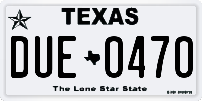 TX license plate DUE0470
