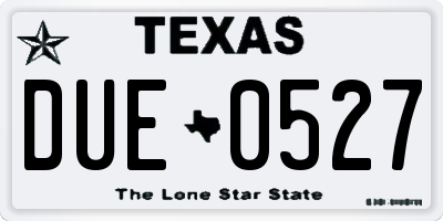 TX license plate DUE0527