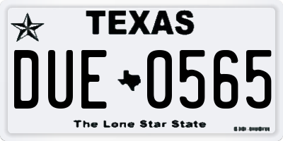 TX license plate DUE0565