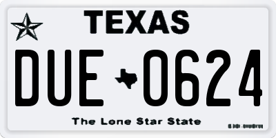 TX license plate DUE0624