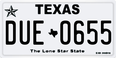 TX license plate DUE0655