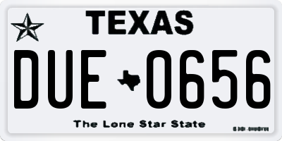 TX license plate DUE0656