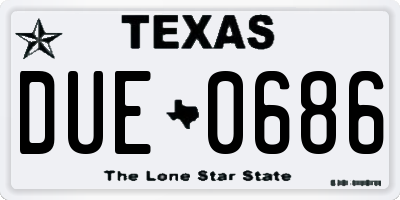 TX license plate DUE0686