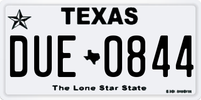 TX license plate DUE0844