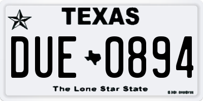 TX license plate DUE0894