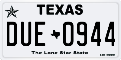 TX license plate DUE0944