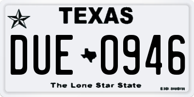 TX license plate DUE0946