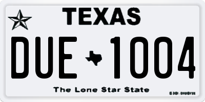 TX license plate DUE1004