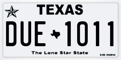 TX license plate DUE1011