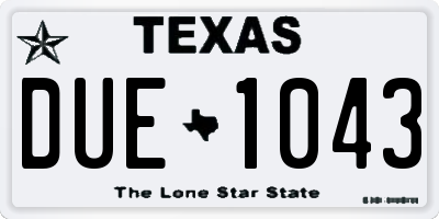 TX license plate DUE1043