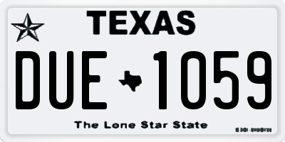 TX license plate DUE1059