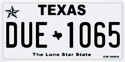 TX license plate DUE1065