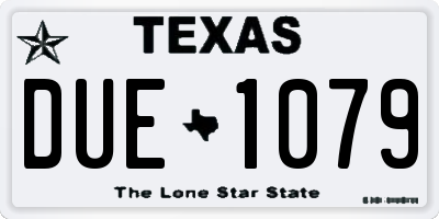 TX license plate DUE1079