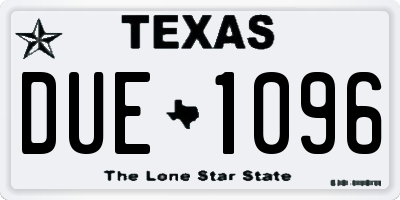 TX license plate DUE1096
