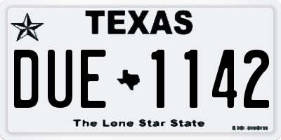 TX license plate DUE1142