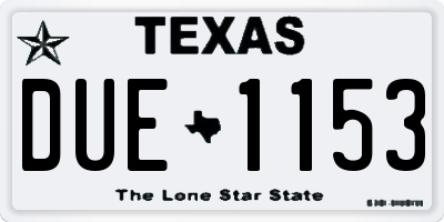 TX license plate DUE1153