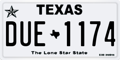 TX license plate DUE1174