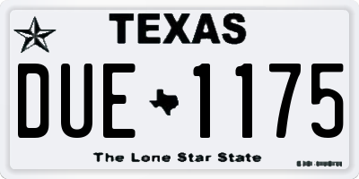 TX license plate DUE1175
