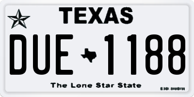 TX license plate DUE1188