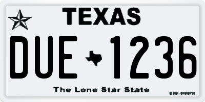 TX license plate DUE1236