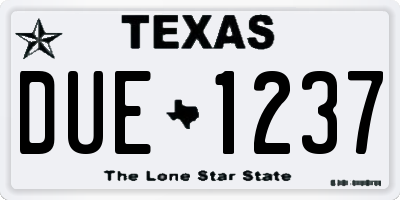 TX license plate DUE1237