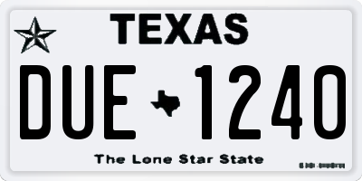 TX license plate DUE1240