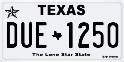TX license plate DUE1250