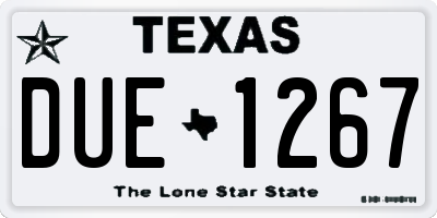 TX license plate DUE1267