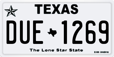 TX license plate DUE1269