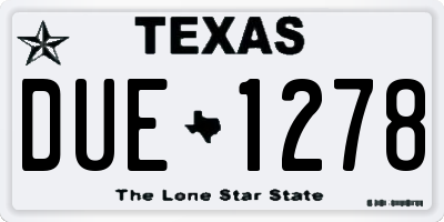 TX license plate DUE1278