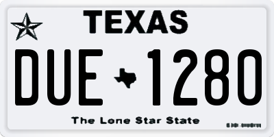 TX license plate DUE1280