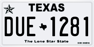 TX license plate DUE1281
