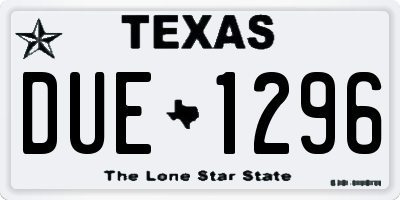 TX license plate DUE1296