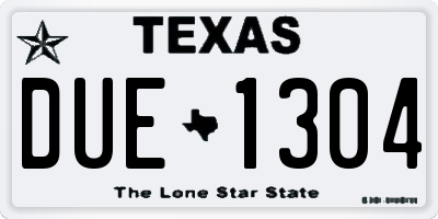 TX license plate DUE1304