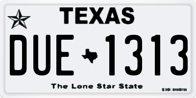 TX license plate DUE1313