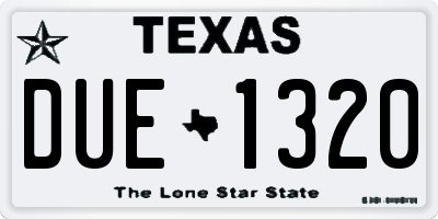 TX license plate DUE1320