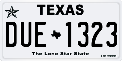 TX license plate DUE1323