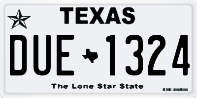 TX license plate DUE1324