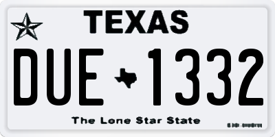 TX license plate DUE1332